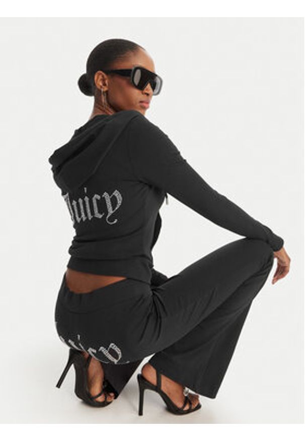 Juicy Couture Bluza Oola JCWAS126306 Czarny Slim Fit. Kolor: czarny. Materiał: bawełna