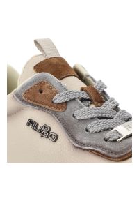 Sneakersy damskie Filippo, skóra naturalna zamszowe wstawki sznurowany fason gruba amortyzująca podeszwa okrągły nosek, niebieskie, DP7754/26. Okazja: na co dzień, na spacer. Nosek buta: okrągły. Zapięcie: sznurówki. Kolor: beżowy. Materiał: skóra, zamsz. Szerokość cholewki: normalna. Styl: casual, klasyczny, elegancki #2