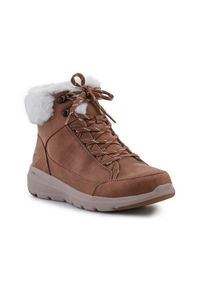skechers - Buty do chodzenia damskie Skechers Glacial Ultra Cozyly. Wysokość cholewki: za kostkę. Zapięcie: sznurówki. Kolor: wielokolorowy, brązowy. Materiał: guma, materiał, syntetyk. Szerokość cholewki: normalna. Sport: turystyka piesza