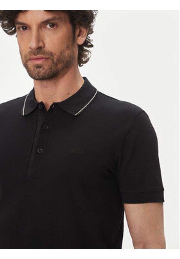 BOSS Polo Paule 4 50506195 Czarny Slim Fit. Typ kołnierza: polo. Kolor: czarny. Materiał: bawełna