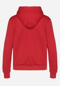 Born2be - Czerwona Rozpinana Bluza z Kapturem Bawełną i Sznurkami Viltara. Okazja: na co dzień. Typ kołnierza: kaptur. Kolor: czerwony. Materiał: bawełna. Styl: casual #3