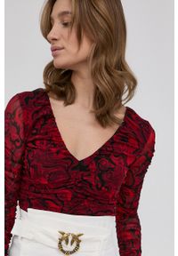 Guess bluzka damska kolor czerwony wzorzysta. Kolor: czerwony. Materiał: dzianina #5