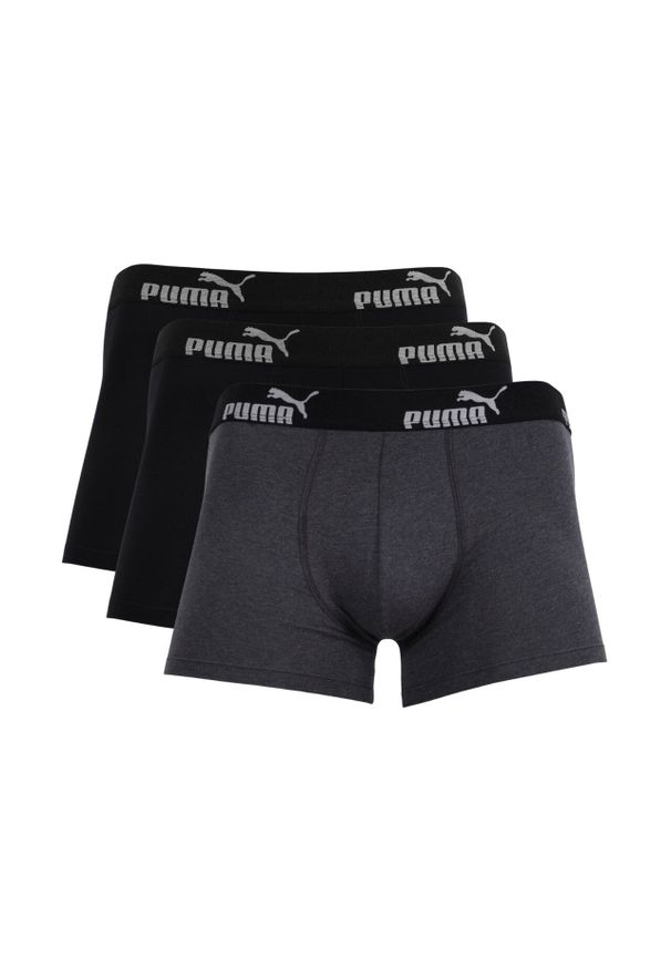 Bokserki męskie Puma 3-pack. Kolor: czarny, szary, wielokolorowy. Materiał: bawełna. Długość: długie. Sport: fitness