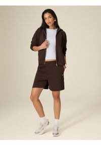 4f - 4F Spodenki dresowe damskie - brązowe XL. Stan: podwyższony. Kolor: brązowy. Materiał: dresówka. Sezon: lato #1