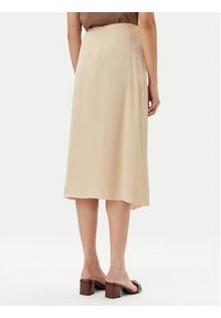 BOSS Spódnica midi Vamarni 50538116 Beżowy Regular Fit. Kolor: beżowy. Materiał: wiskoza #4