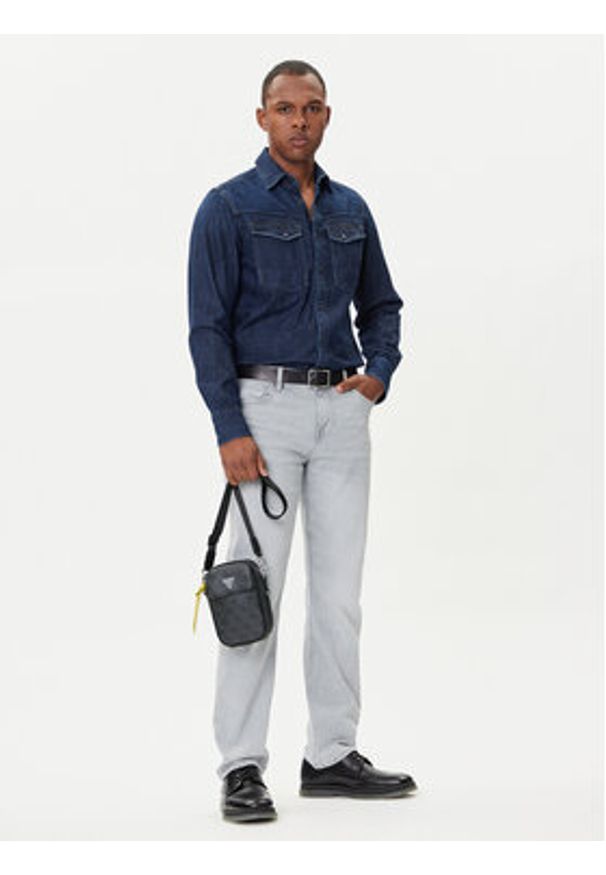 Guess Saszetka HMMILO P5425 Szary. Kolor: szary. Materiał: skóra