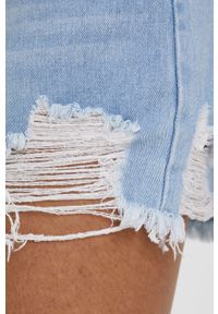 Answear Lab szorty jeansowe damskie gładkie high waist. Stan: podwyższony. Kolor: niebieski. Materiał: jeans. Wzór: gładki. Styl: wakacyjny #4