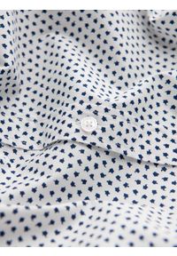 Ombre Clothing - Męska koszula w drobny wzór SLIM FIT - biała V2 OM-SHCS-0140 - XXL. Kolor: biały. Materiał: bawełna. Styl: klasyczny