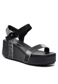 Calvin Klein Jeans Sandały Wedge Block Sandal Metallic Dc YW0YW01366 Czarny. Kolor: czarny #6