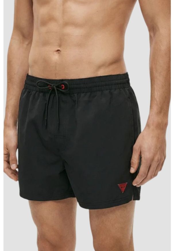 Guess - GUESS Czarne krótkie męskie kąpielówki New Basic, Rozmiar XXL. Kolor: czarny. Długość: krótkie