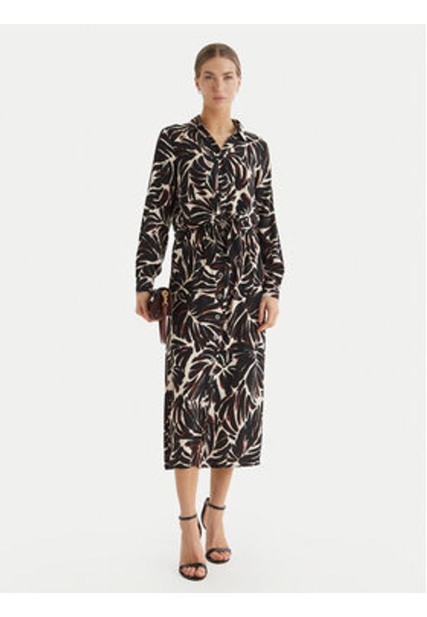 only - ONLY Spódnica midi Nova 15222223 Czarny Regular Fit. Kolor: czarny. Materiał: wiskoza