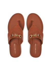 TOMMY HILFIGER - Tommy Hilfiger Japonki FW0FW08506 Brązowy. Kolor: brązowy. Materiał: zamsz, skóra #1