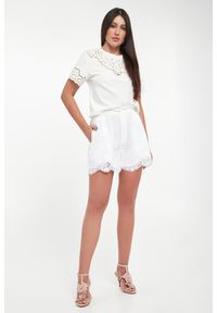 Twinset Milano - Szorty damskie lniane z kooronką TWINSET. Materiał: len #1