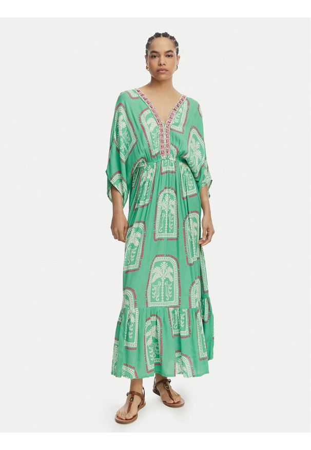 LOLA CASADEMUNT Sukienka letnia LS2616049 Zielony jasny Relaxed Fit. Kolor: zielony. Materiał: wiskoza. Sezon: lato
