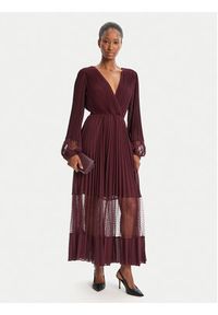 TwinSet - TWINSET Sukienka wieczorowa 252TP2641 Bordowy Regular Fit. Kolor: czerwony. Materiał: syntetyk. Styl: wizytowy #3