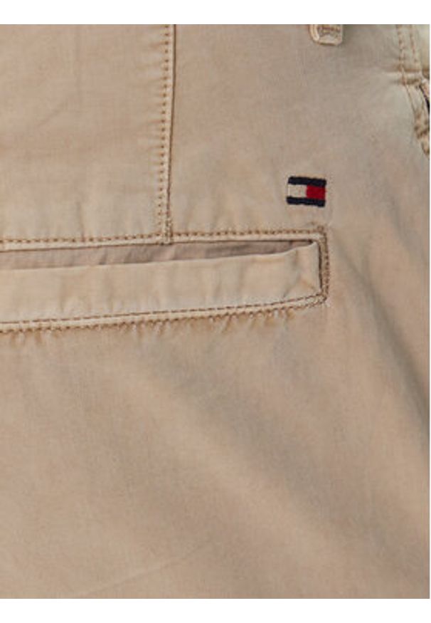 TOMMY HILFIGER - Tommy Hilfiger Spodnie materiałowe Denton MW0MW39695 Beżowy Straight Fit. Kolor: beżowy. Materiał: bawełna