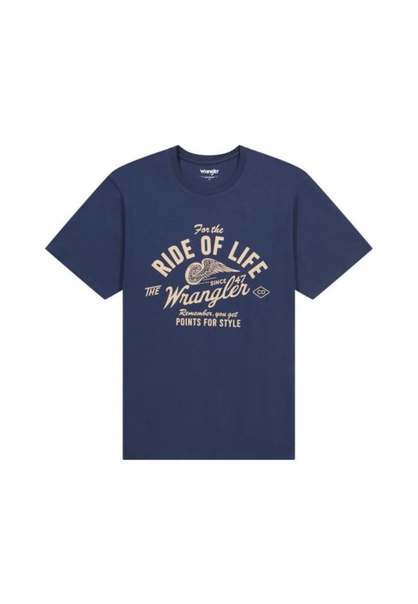 Wrangler - MESKA KOSZULKA WRANGLER AMERICANA TEE NAVY 112362792