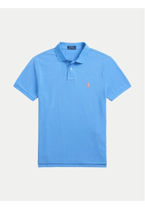 Polo Ralph Lauren Polo 710680784406 Niebieski Custom Slim Fit. Typ kołnierza: polo. Kolor: niebieski. Materiał: bawełna