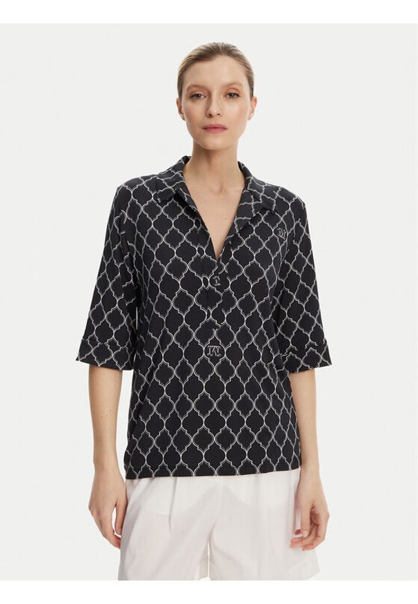 Max Mara Beachwear Bluzka Prugna 2516951019 Czarny Regular Fit. Kolor: czarny. Materiał: wiskoza