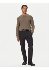 Hugo - HUGO Sweter Syer 50546995 Beżowy Regular Fit. Kolor: beżowy. Materiał: bawełna #3