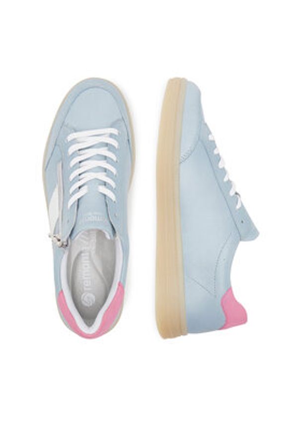 Remonte Sneakersy D2C02-12 Niebieski. Kolor: niebieski. Materiał: skóra