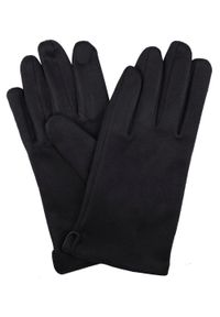 EM Men's Accessories - Miękkie i Delikatne Rękawiczki Męskie - Bawełniane - Czarne. Kolor: czarny. Materiał: poliester, bawełna. Wzór: aplikacja. Sezon: zima, jesień #1