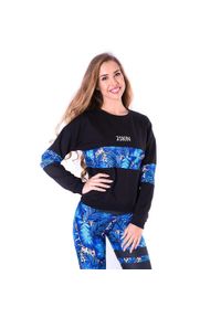 2SkIN - Bluza sportowa na fitness damska 2skin Logo Tropicana Czarna. Kolor: czarny. Materiał: elastan, bawełna. Sport: fitness