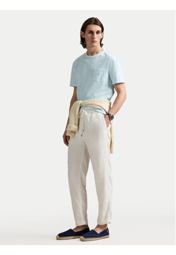 Polo Ralph Lauren T-Shirt 710969628002 Błękitny Custom Slim Fit. Typ kołnierza: polo. Kolor: niebieski. Materiał: bawełna