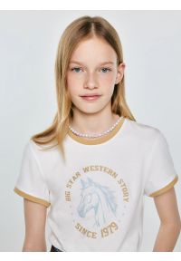 Big-Star - Koszulka dziewczęca z nadrukiem biała Bettarca 100. Okazja: na co dzień. Kolor: biały. Materiał: dzianina. Długość: krótkie. Wzór: nadruk. Styl: casual, sportowy #3