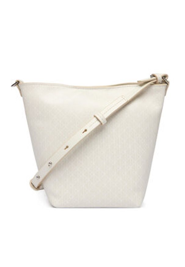 Calvin Klein Torebka Emblem Aop Sm Bucket Crossbody LV04F3506G Biały. Kolor: biały. Materiał: skórzane