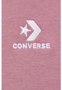 Converse bluza damska kolor różowy z kapturem gładka. Okazja: na co dzień. Typ kołnierza: kaptur. Kolor: różowy. Wzór: gładki. Styl: casual #2