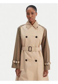 Weekend Max Mara Trencz Canasta 2615021021 Beżowy Relaxed Fit. Kolor: beżowy. Materiał: syntetyk #4