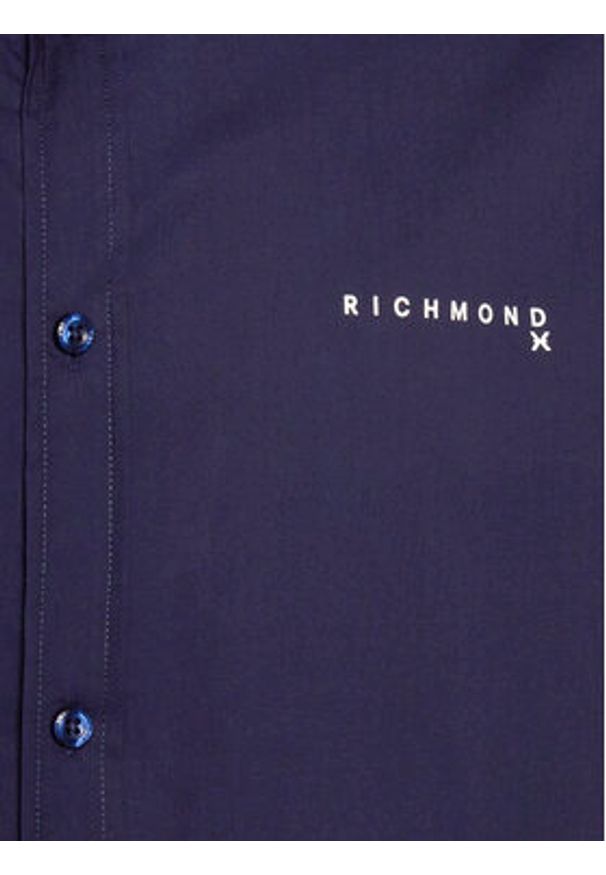 Richmond X Koszula Liddo UMP24230CA Granatowy Slim Fit. Kolor: niebieski. Materiał: bawełna