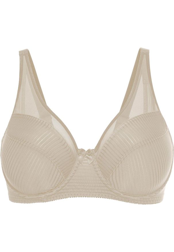 bonprix - Biustonosz minimizer z siateczką. Kolor: beżowy