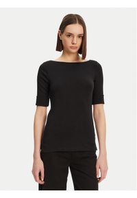 Lauren Ralph Lauren Bluzka Brs-Knits 200654963 Czarny Regular Fit. Kolor: czarny. Materiał: bawełna