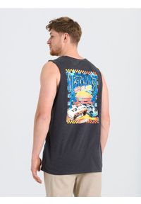 Sinsay - Tank top z nadrukiem na plecach - szary. Kolor: szary. Wzór: nadruk