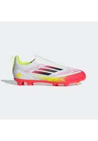 Adidas - Buty piłkarskie dla dzieci ADIDAS F50 League Laceless FG/MG. Materiał: syntetyk. Szerokość cholewki: normalna. Wzór: nadruk. Sport: piłka nożna
