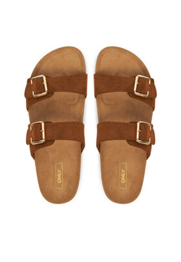 ONLY Shoes Klapki Onlmaxi-13 Pu Strap Buckle 15331392 Brązowy. Kolor: brązowy. Materiał: materiał