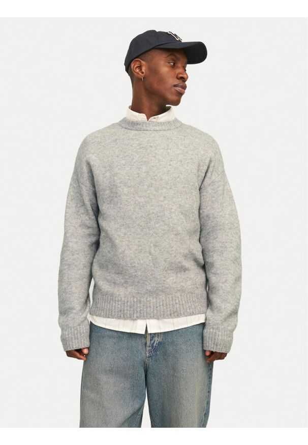 Jack & Jones Sweter Rollie 12215468 Szary Relaxed Fit. Kolor: szary. Materiał: syntetyk