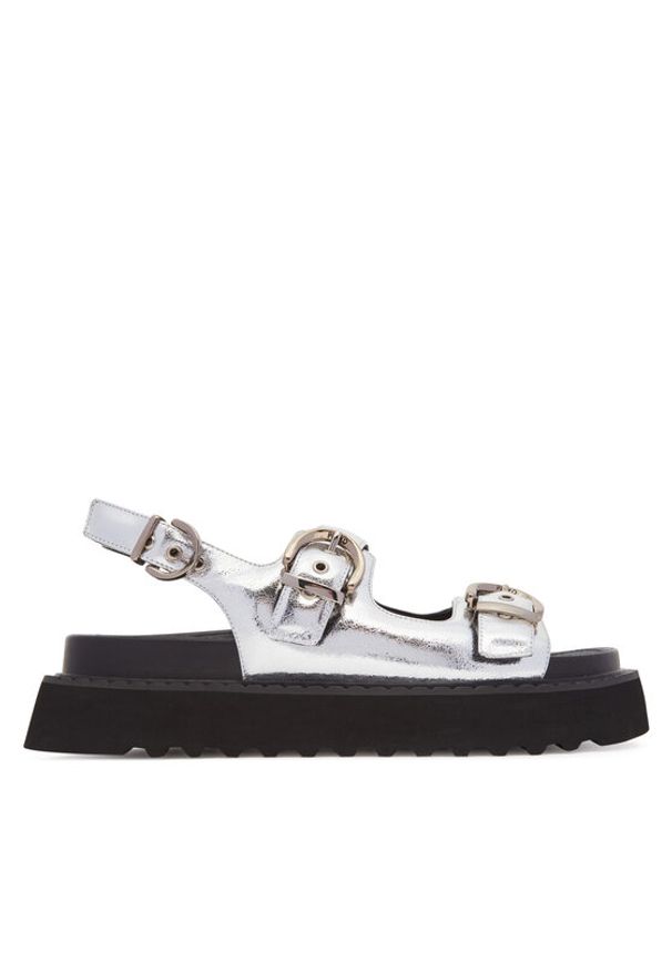 Pinko - PINKO Sandały Kate 03 SD0293 P049 Srebrny. Kolor: srebrny. Materiał: skóra