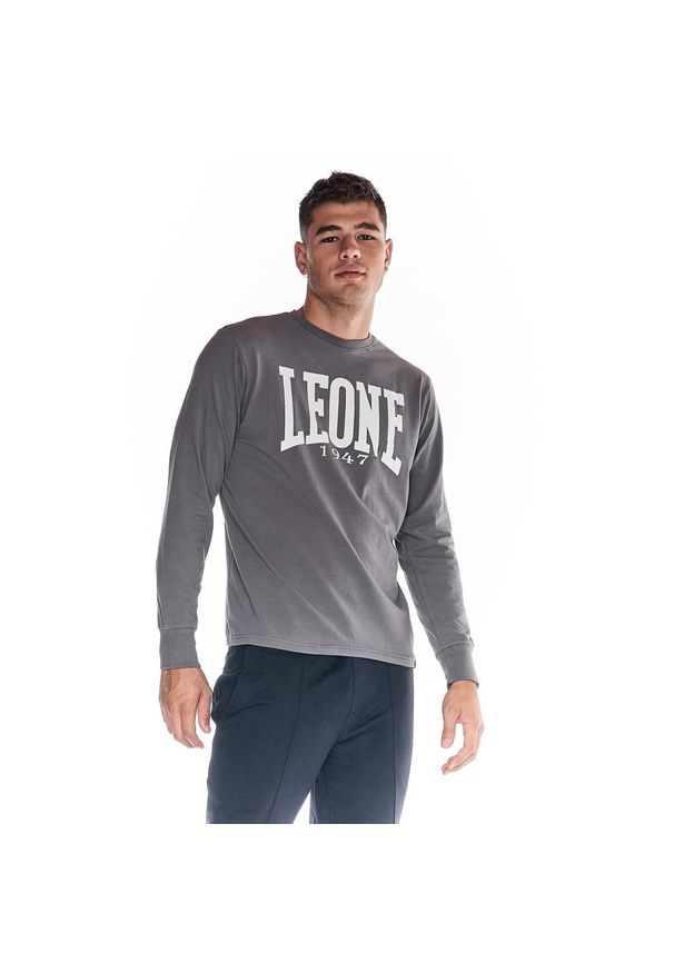 LEONE 1947 APPAREL - Męska koszulka z długim rękawem Leone 1947 Apparel. Kolor: szary. Materiał: tkanina. Długość rękawa: długi rękaw. Długość: długie. Sport: fitness