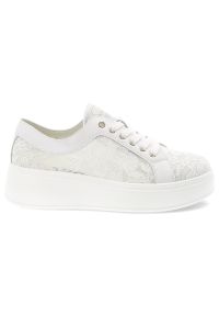 Białe Sneakersy S.Barski Eleganckie Koronkowe Obuwie Damskie. Zapięcie: sznurówki. Kolor: biały. Materiał: koronka. Szerokość cholewki: normalna. Sezon: lato