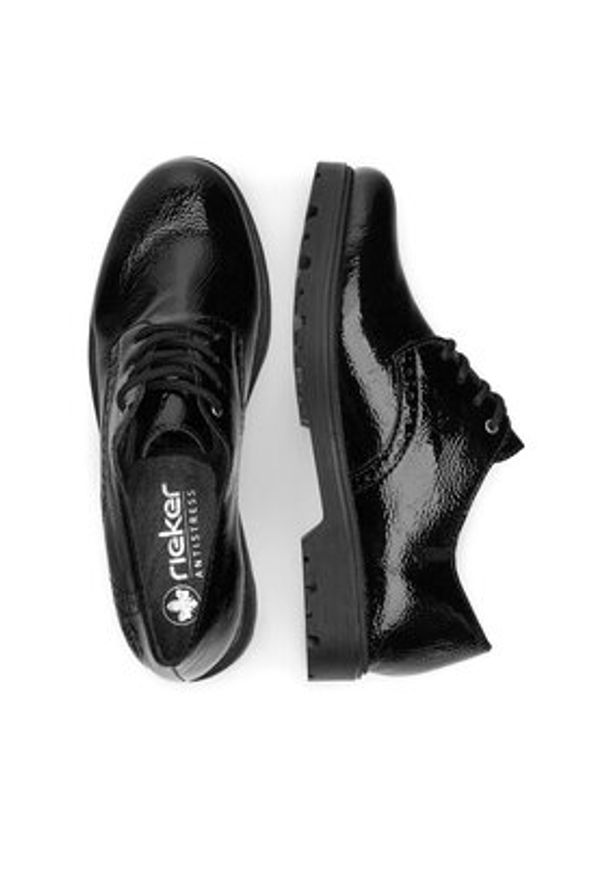 Rieker Oxfordy 45502-00 Czarny. Kolor: czarny. Materiał: skóra