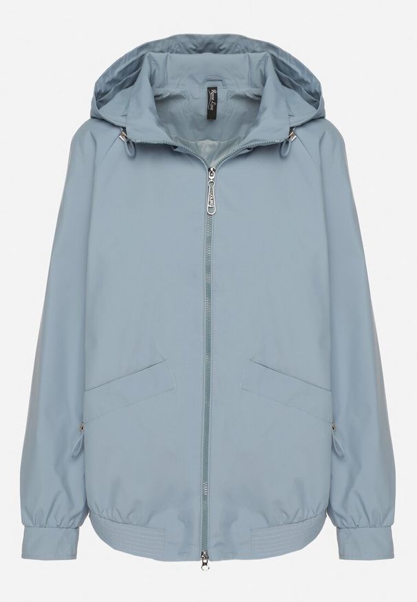Born2be - Niebieska Kurtka Parka o Pudełkowym Kroju ze Ściągaczem w Talii i Kapturem Sesoliena. Okazja: na co dzień, na spacer. Kolor: niebieski. Materiał: jeans. Długość rękawa: długi rękaw. Długość: długie. Styl: elegancki, casual