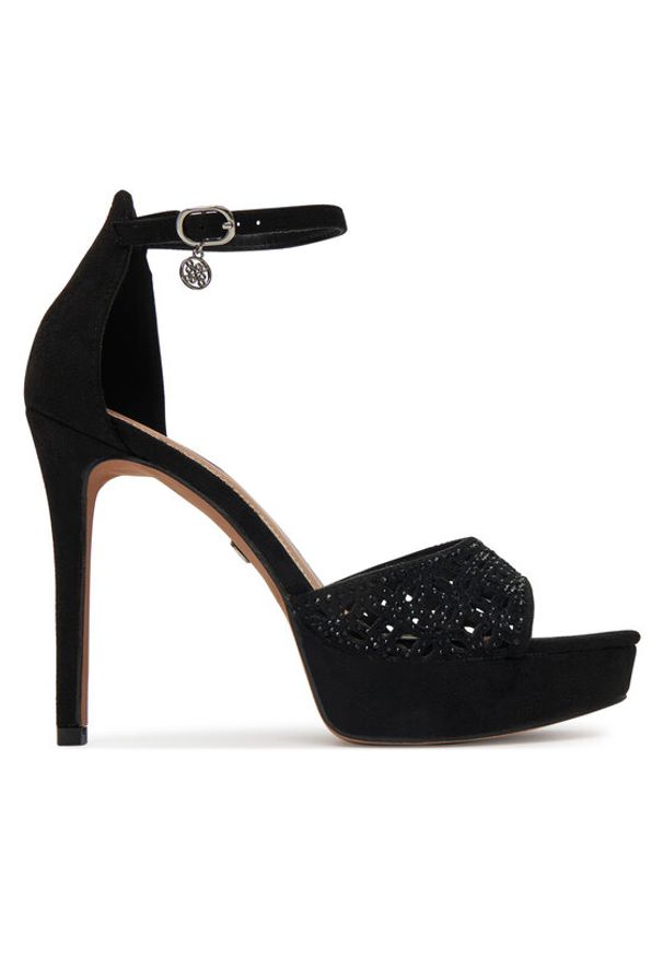 Nine West Sandały TS6218-01 Czarny. Kolor: czarny. Materiał: materiał