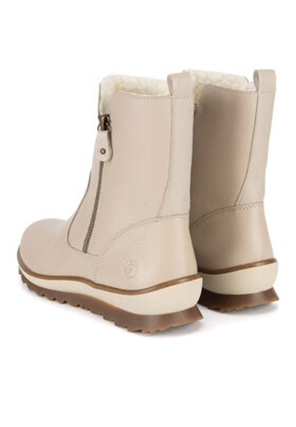 Remonte Botki R8482-60 Beżowy. Kolor: beżowy. Materiał: skóra