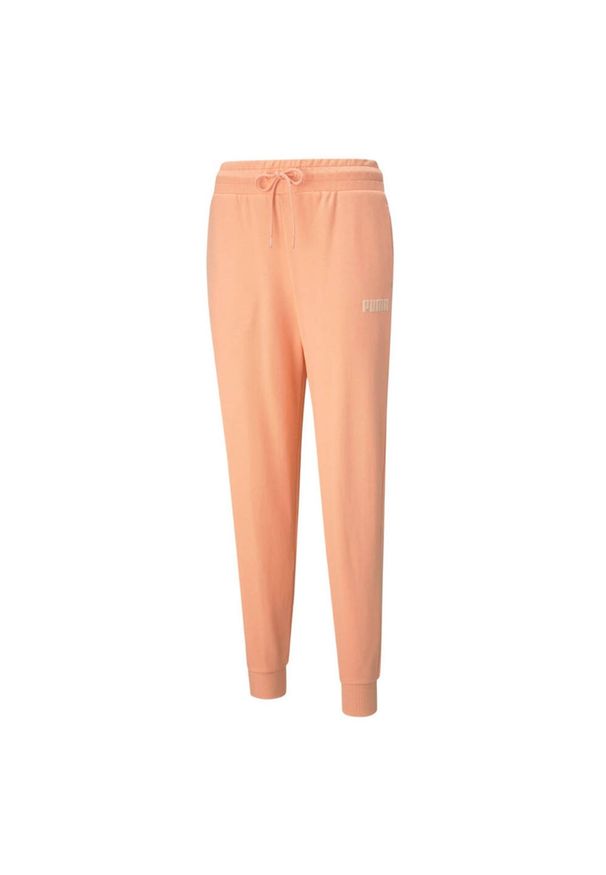 Puma - Spodnie Do Joggingu Damskie Modern Basics. Kolor: pomarańczowy, żółty, wielokolorowy. Sport: bieganie