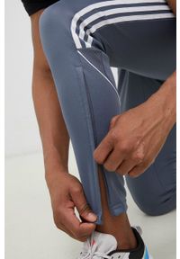 adidas Performance spodnie treningowe Tiro 23 kolor szary z aplikacją. Kolor: szary. Materiał: skóra, dzianina, materiał. Wzór: aplikacja. Sport: fitness #3