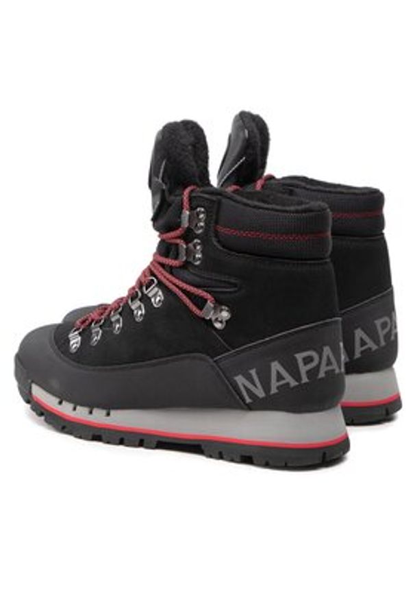 Napapijri Trapery Rock NP0A4H6Z0 Czarny. Kolor: czarny. Materiał: skóra, nubuk. Styl: rockowy