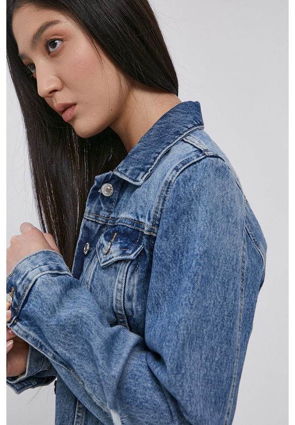 TALLY WEIJL - Tally Weijl Kurtka jeansowa damska przejściowa. Okazja: na co dzień. Kolor: niebieski. Materiał: jeans. Styl: casual